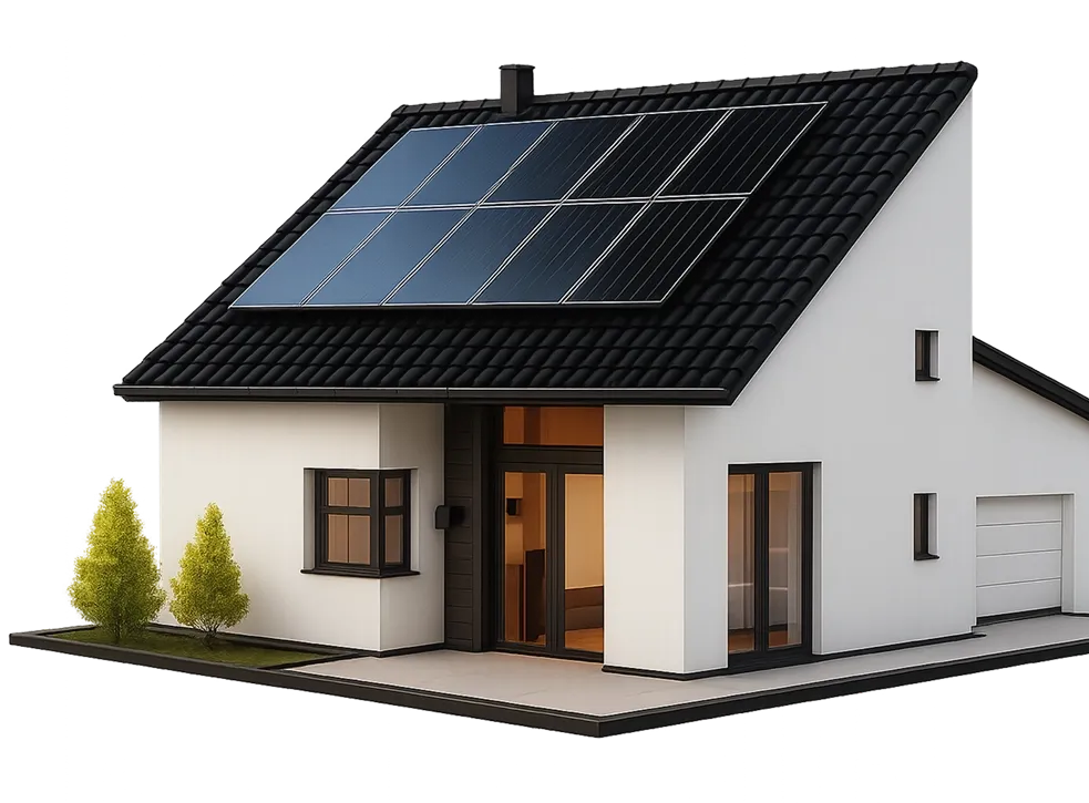 Haus mit Photovoltaik-Anlage
